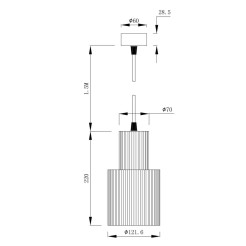Lampa wisząca czarna 1xE27 LP-787/1P L BK