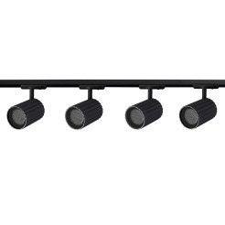 Zestaw oświetlenia szynowego SET 1F czarny 4xGU10 LP-787 SET 1F BK