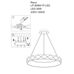 Lampa wisząca różowe złoto LED 4000K LP-8069/1P LED GD