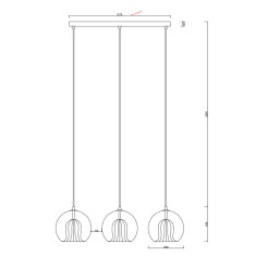 Lampa wisząca złota 3xE27 LP-133/3L