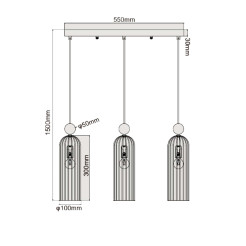 Lampa wisząca 3 amber 3xE14 LP-939/3L amber