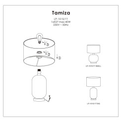 Lampa stołowa 65 cm czarna 1xE27 LP-1515/1T big black
