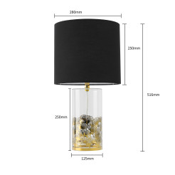 Lampa stołowa Sunflower czarno - transparentna 1xE27 LP-818/1T BK