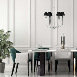 Lampa wisząca srebrno - czarna 6xE14 LP-979/6P