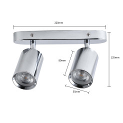 Zestaw reflektorów spot chrom IP44 2xGU10 LP-734/2W CH