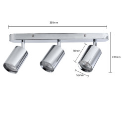 Zestaw reflektorów spot chrom IP44 3xGU10 LP-734/3W CH