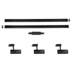 Zestaw oświetlenia szynowego SET 1F czarny 3xGU10 LP-732 3W BK SET