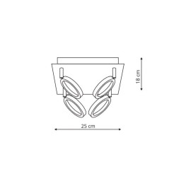 Plafon srebrny LED 3000K LP-1864/4C