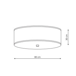 Plafon szary 80 cm 6xE27 LP-2190/6C-80 GRY