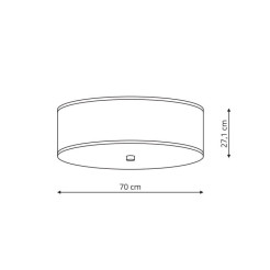 Plafon szary 70 cm 5xE27 LP-2190/5C-70 GRY