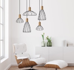 Lampa wisząca czarna 1xGU10 LP-1221/1P B BK