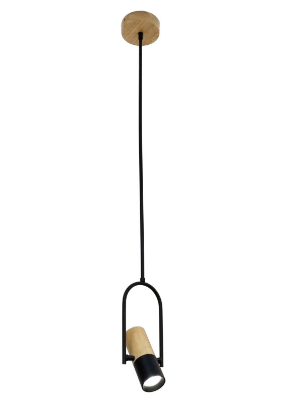 Lampa wisząca drewniano - czarna 1xGU10 LP-1111/1P