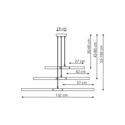 Lampa wisząca drewno LED 3000K LP-2828/3P
