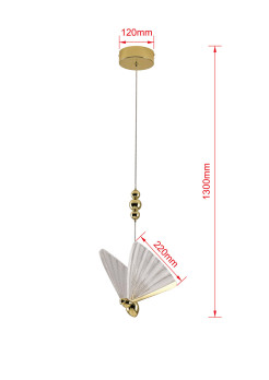 Lampa wisząca 1 złota LED CCT LP-1715/1P