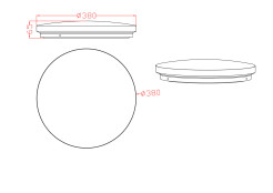 Plafon 38 cm czarny LED 4000K LP-335/1C M 4BK