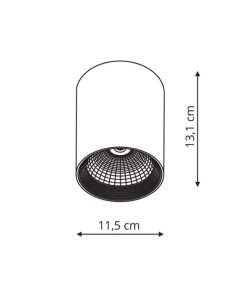 Oprawa natynkowa czarna LED LP-32015/1SM BK