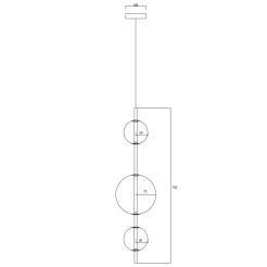 Lampa wisząca pionowa złota LED CCT LP-002/3V