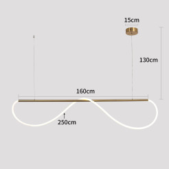 Lampa wisząca M złota LED CCT LP-2345/1P M GD