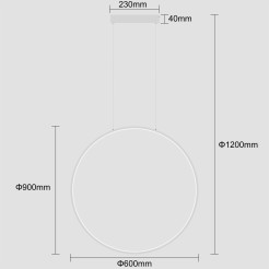 Lampa wisząca Mirror L biała LED 3000K LP-999/1P L WH