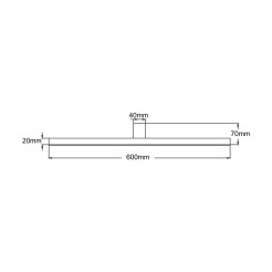 Kinkiet 60 cm czarny IP44 LED 4000K LP-778/1W L BK