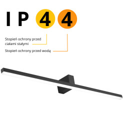 Kinkiet 90 cm czarny IP44 LED 4000K LP-778/1W XXL BK