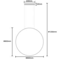 Lampa wisząca Mirror S biała LED 3000K LP-999/1P S WH