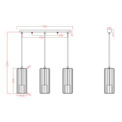 Lampa wisząca czarna 3xGU10 LP-975/3L BK