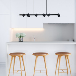 Lampa wisząca 6 czarna 6xGU10 LP-731/6L BK