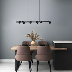 Lampa wisząca 6 czarna 6xGU10 LP-731/6L BK