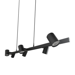 Lampa wisząca 6 czarna 6xGU10 LP-731/6L BK