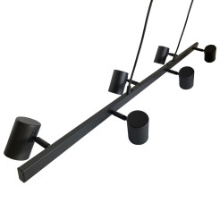 Lampa wisząca 6 czarna 6xGU10 LP-731/6L BK