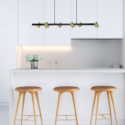 Lampa wisząca 6 złoto - czarna 6xGU10 LP-731/6L GD