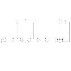 Lampa wisząca 6 złoto - czarna 6xGU10 LP-731/6L GD