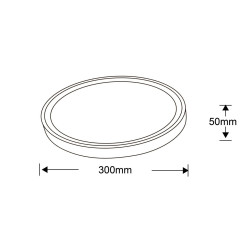 Plafon 30 cm czarny LED 4000K LP-550/1C S 4BK