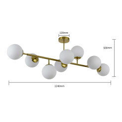 Lampa wisząca 8 złota 8xE14 LP-002/8P