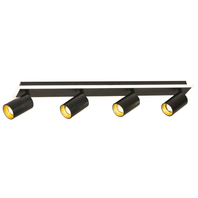 Zestaw reflektorów plafon czarny 4xGU10 plus LED LP-0612/4C BK