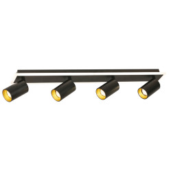 Zestaw reflektorów plafon czarny 4xGU10 plus LED LP-0612/4C BK