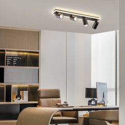Zestaw reflektorów plafon czarny 4xGU10 plus LED LP-0612/4C BK