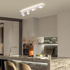 Zestaw reflektorów plafon biały 4xGU10 plus LED LP-0612/4C WH
