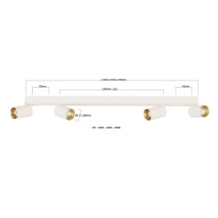 4 plafon biały LP-0703/4C WH