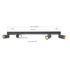 4 plafon czarny LP-0703/4C BK