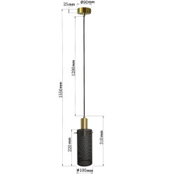 Lampa wisząca 1 czarna 1xE27 LP-945/1P BK