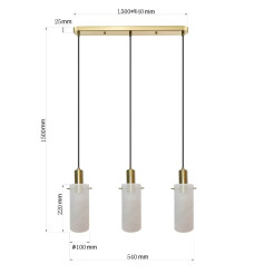 Lampa wisząca 3 biała 3xE27 LP-945/3L WH