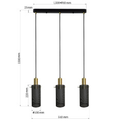 Lampa wisząca Tirana 3 czarna 3xE27 LP-945/3L BK