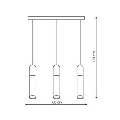 Lampa wisząca Fano czarna LED 3000K LP-8012/3P
