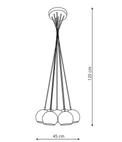Lampa wisząca Punto grafitowa 7xE14 LP-22872/7P grafit