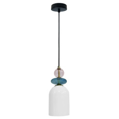 Lampa wisząca biała 1xE27 LP-2004/1P M WH