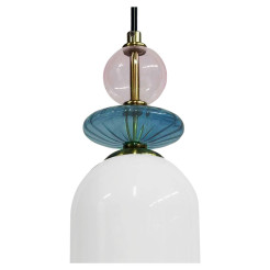 Lampa wisząca biała 1xE27 LP-2004/1P M WH