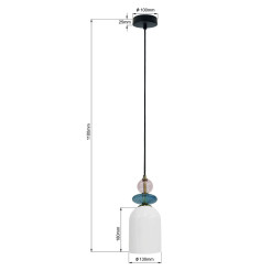Lampa wisząca biała 1xE27 LP-2004/1P M WH