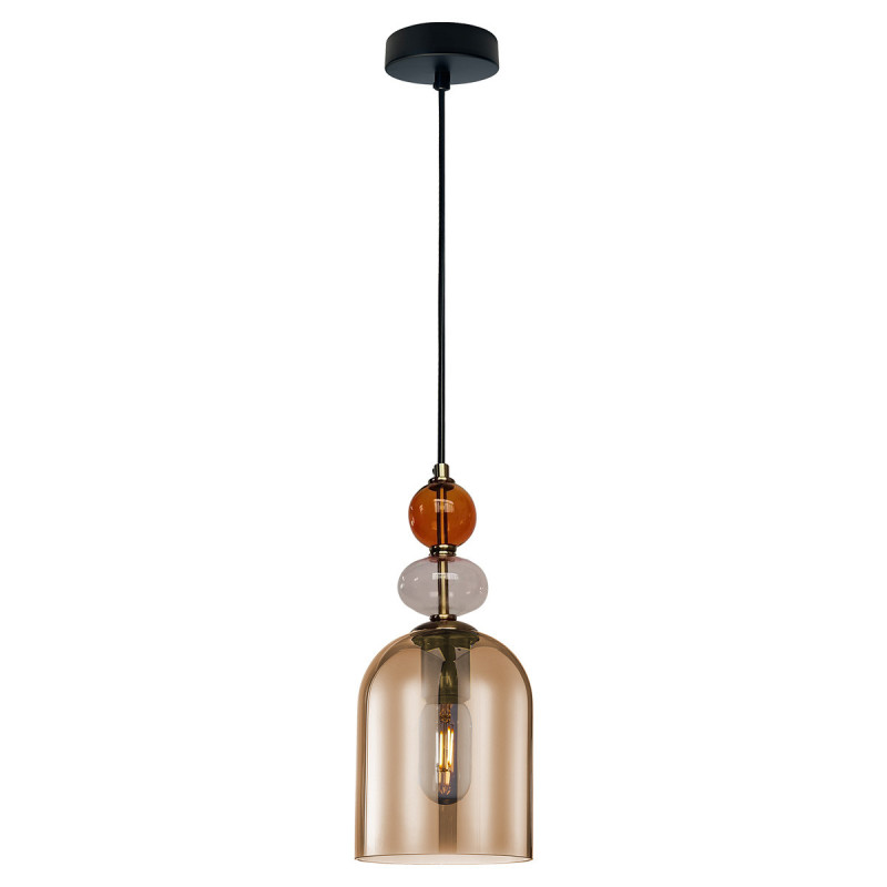Lampa wisząca bursztynowa 1xE27 LP-2004/1P M AM